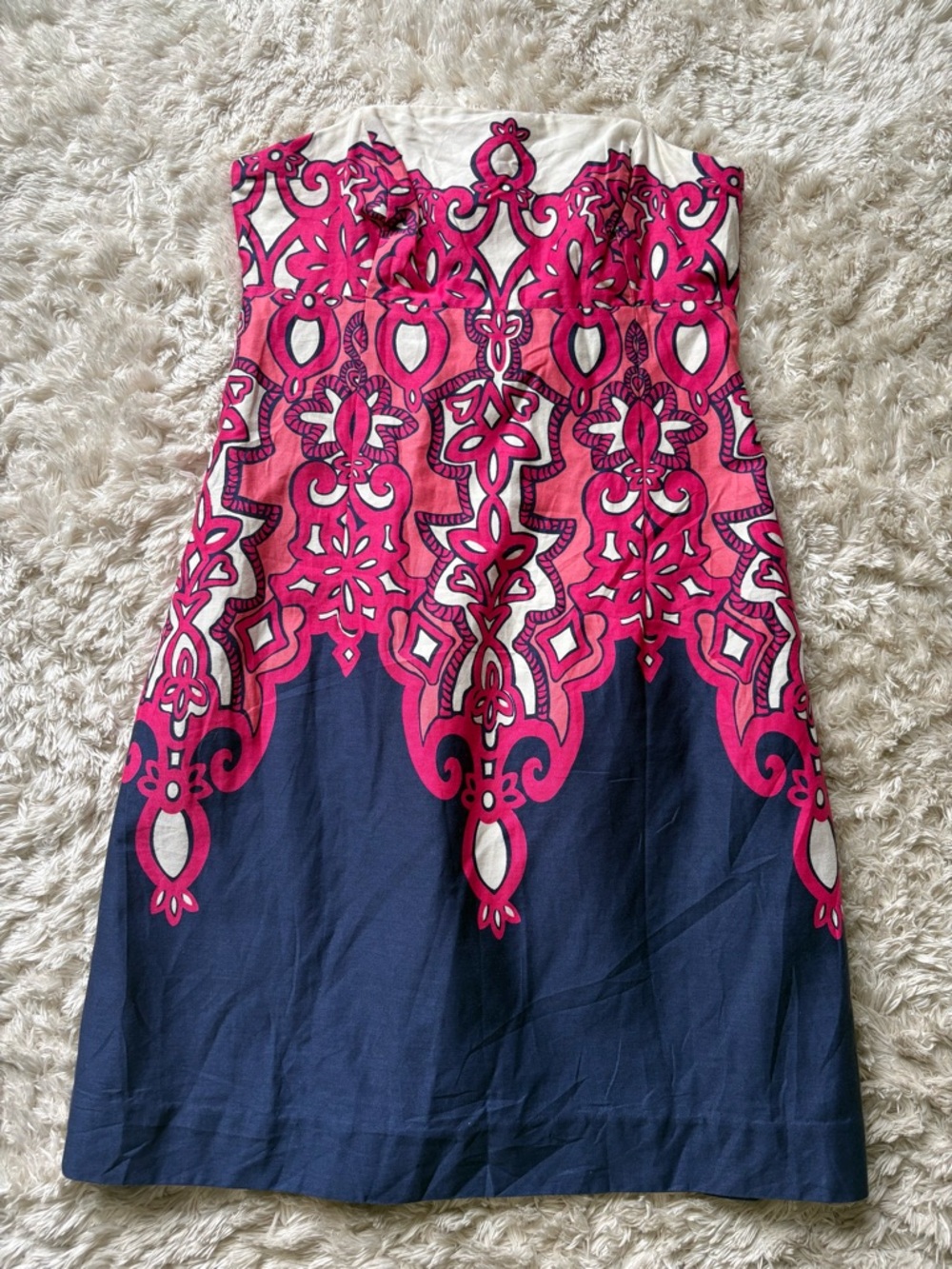 Lilly Pulitzer Blue Pink Multi-Color Strapless CHORUS GIRL BOWEN Dress 00